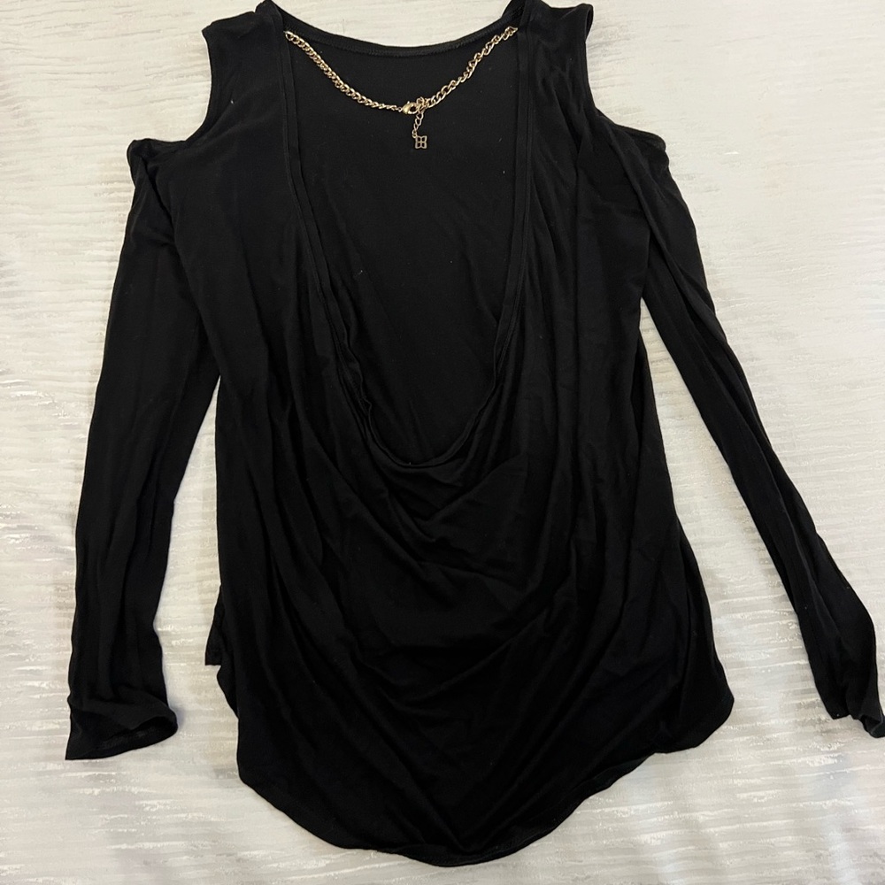 BCBG Black open back top